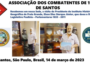 Visita de Elson Dias, atual Presidente do Instituto Histórico e Geográfico de Praia Grande 